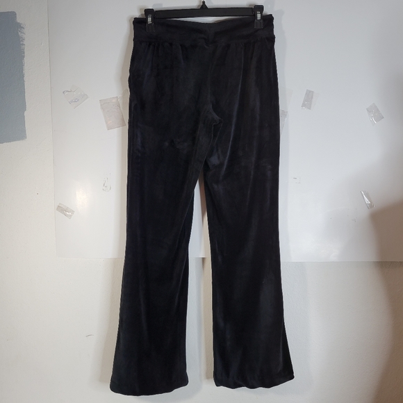 Womens Green Tea Velour draw string pants Black Flare/bootcut bottoms Size Small - Picture 6 of 12
